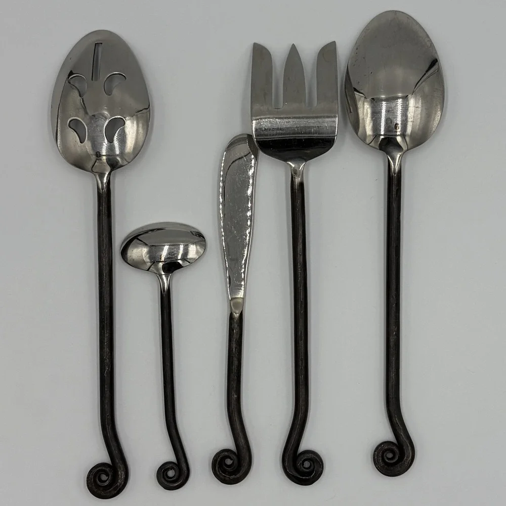 Gourmet Settings TREBLE CLEF 18/10 Stainless 5- Piece Hostess Serving Set